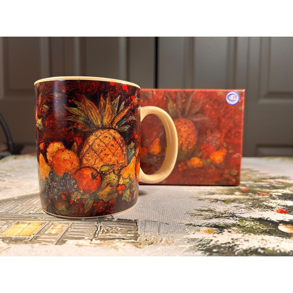 Lang "Elegant Fruit" Primitives Collector Mug 2001 w/Box
